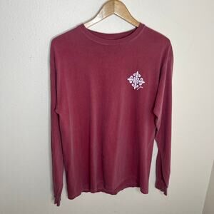 Jane Marie Comfort Colors Red Long Sleeve Christmas Tee Medium